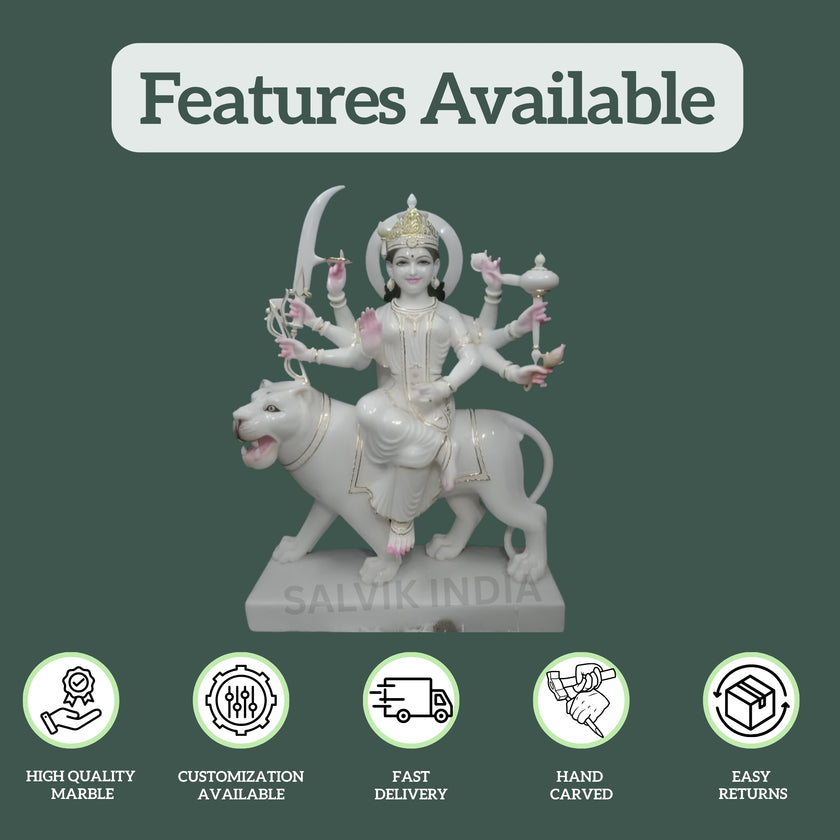 Durga Mata Marble Idol for home and temple use