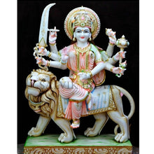Durga Mata Marble Murti – Handcrafted White Marble Statue
