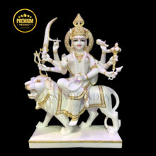 Durga Mata marble murti in traditional form for daily worship at home mandir