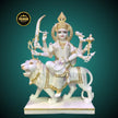 Durga Mata Marble Murti handcrafted from pure white Makrana marble