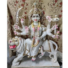 Durga Mata Marble Statue – Handcrafted Traditional Temple Design
