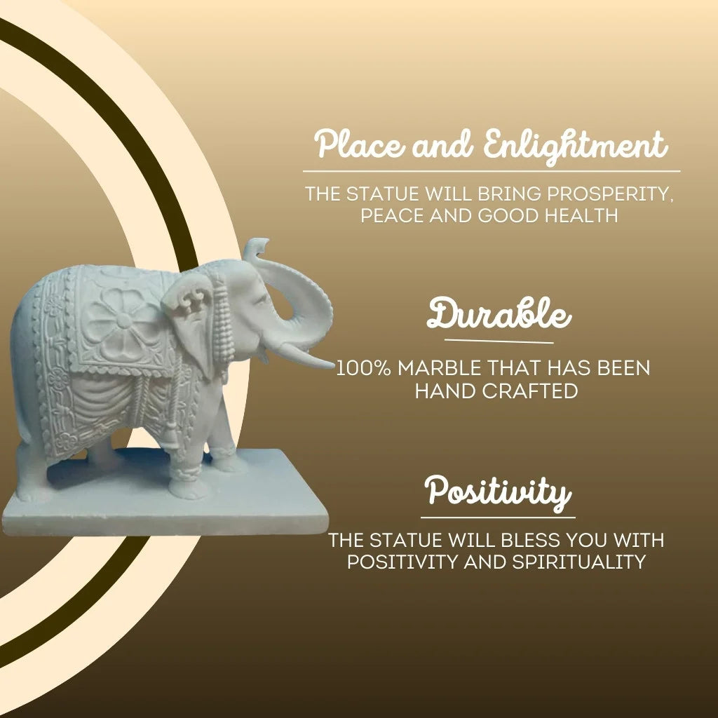 Elephant Statue for Home - Salvik | Marble Murti Manufacturers in India