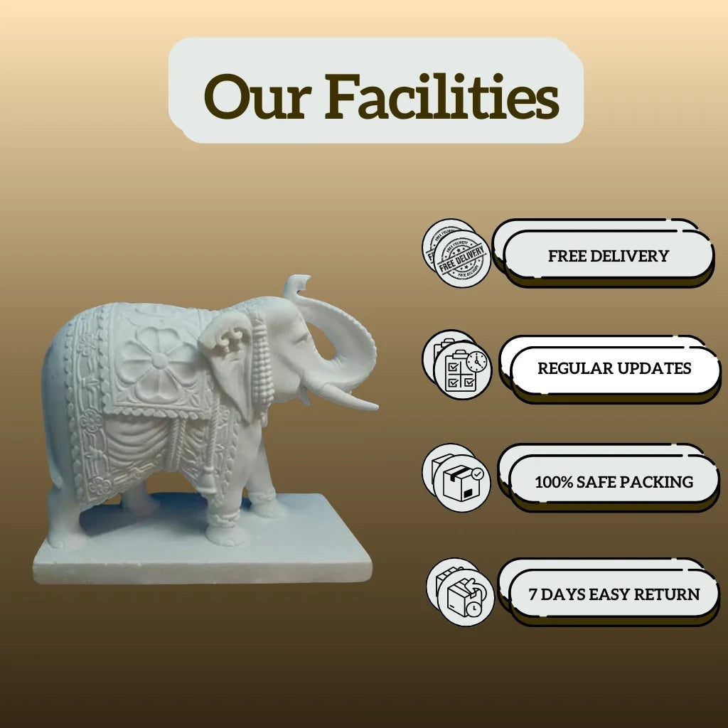 Elephant Statue for Home - Salvik | Marble Murti Manufacturers in India