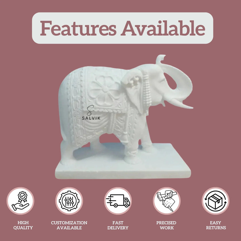 Elephant Statue for Home - Salvik | Marble Murti Manufacturers in India