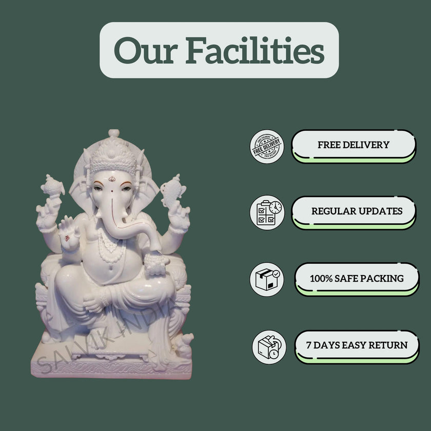 Salvik India Facilities – Free Delivery, Safe Packing, Regular Updates for Marble Ganesh Idols