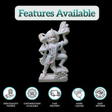 Features of Hanuman Ji marble statue – handcrafted, high-quality marble, fast delivery, customization available