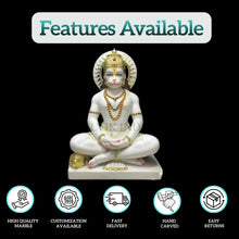 Features of Veer Hanuman Ji marble idol – high-quality marble, hand-carved, fast delivery, customization available
