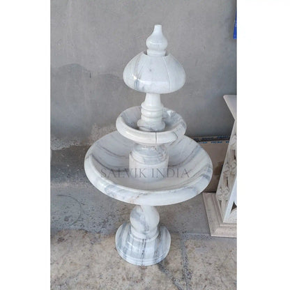 Classic White Marble Basin Fountain 4ft for Garden & Outdoor Decor