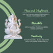 Handcrafted White Marble Ganesh Murti – durable, positive, and perfect for home temple or gifting.