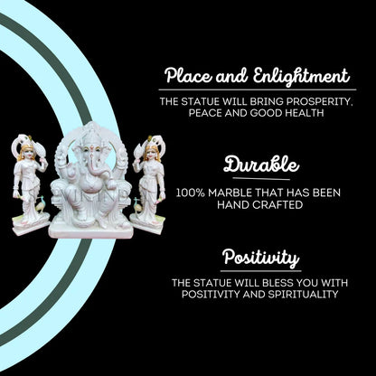 Ganesh Ji marble idol carved from Vietnam white marble