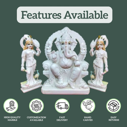 Ganesh Ji marble murti with product features – handcrafted, customizable, fast delivery – Salvik India