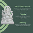Handcrafted White Marble Ganpati Idol – Durable Statue that Brings Prosperity, Positivity and Spirituality