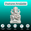 Ganesh marble statue with features display including customization and hand carved quality