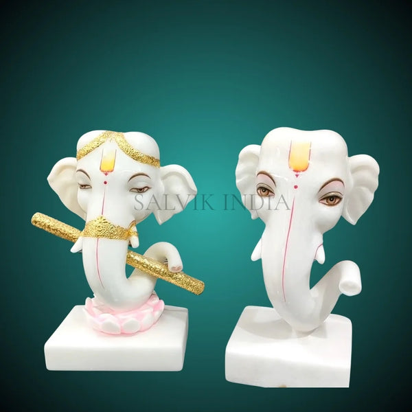White Marble Ganpati Home Decor Idols – Handcrafted Ganesh Murti for Home and Temple