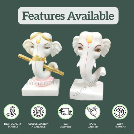 Ganpati Home Decor Marble Idols – High Quality, Customizable Ganesh Murti with Fast Delivery