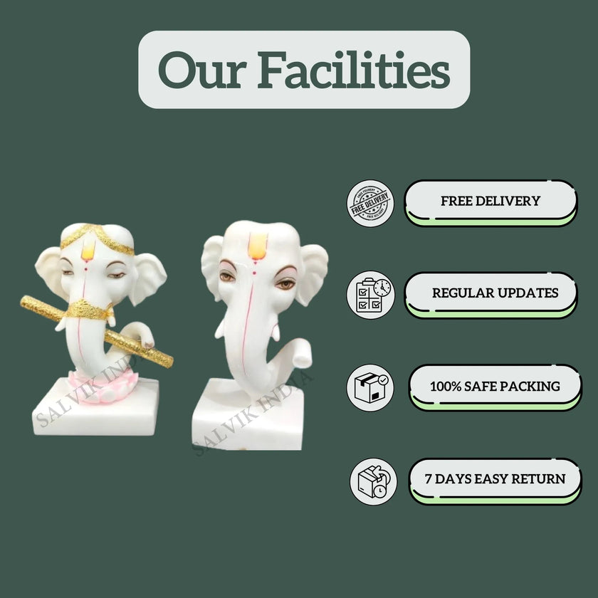 Marble Ganesh Murti for Home Decor – Free Delivery, Safe Packing, Easy Returns