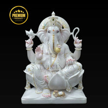 Ganpati Marble Idol – Pure White Vietnam Marble Ganesh Ji Murti - Salvik | Marble Murti Manufacturers in India