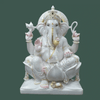 Ganpati Marble Idol – Pure White Vietnam Marble Ganesh Ji Murti - Salvik | Marble Murti Manufacturers in India