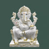 Ganpati Marble Murti – Pure White Handcrafted Ganesh Marble Statue - Salvik | Marble Murti Manufacturers in India
