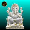 Ganpati Marble Murti – Pure White Handcrafted Ganesh Marble Idol - Salvik India| Marble Murti Manufacturers in India