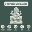 Ganpati Murti in White Marble with features – high quality, customization, hand carving, fast delivery