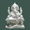 Ganpati White Marble Idol – Purifying Artistry for Home & Temple - Salvik | Marble Murti Manufacturers in India