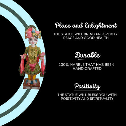 Ghanshyam Maharaj Marble Statue 18 inch - 60 inch - Salvik | Marble Murti Manufacturers in India
