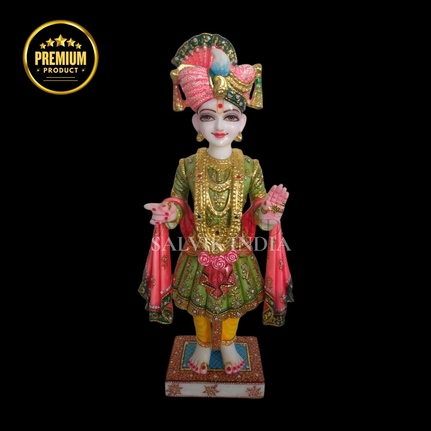 Ghanshyam Maharaj Marble Statue 18 inch - 60 inch - Salvik | Marble Murti Manufacturers in India
