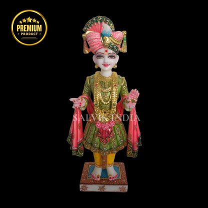 Ghanshyam Maharaj Marble Statue 18 inch - 60 inch - Salvik | Marble Murti Manufacturers in India
