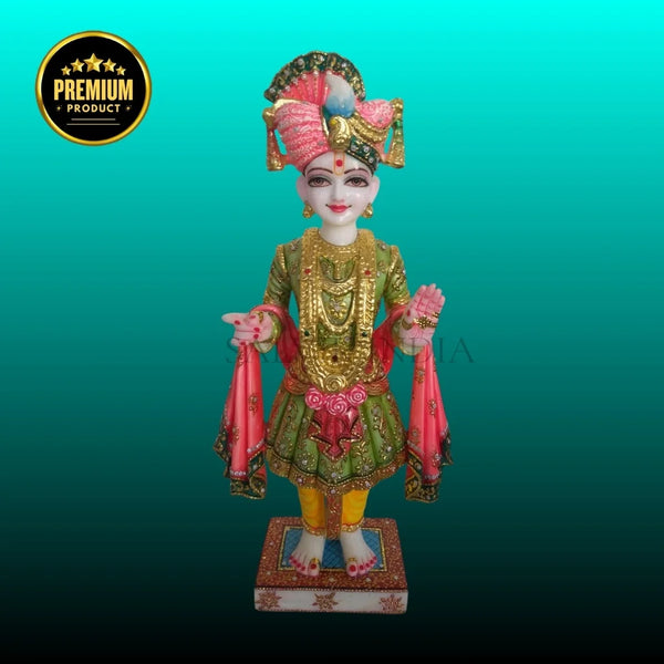 Ghanshyam Maharaj Marble Statue 18 inch - 60 inch - Salvik | Marble Murti Manufacturers in India
