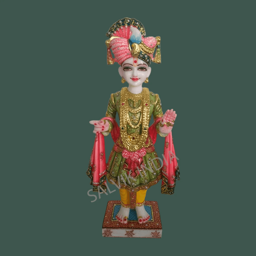 Ghanshyam Maharaj Marble Statue 18 inch - 60 inch - Salvik | Marble Murti Manufacturers in India