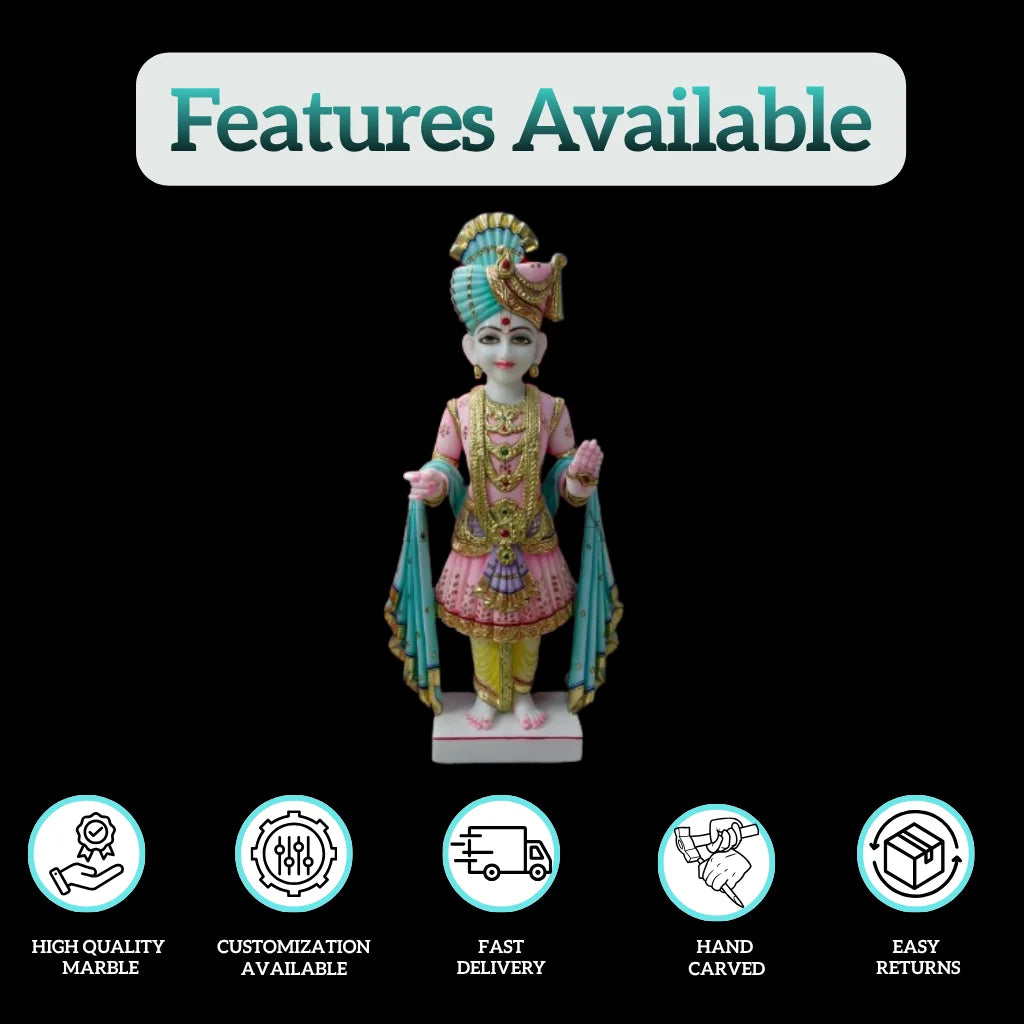 Ghanshyam Maharaj Murti Online – Handcrafted Marble Idol for Home Temples - Salvik | Marble Murti Manufacturers in India