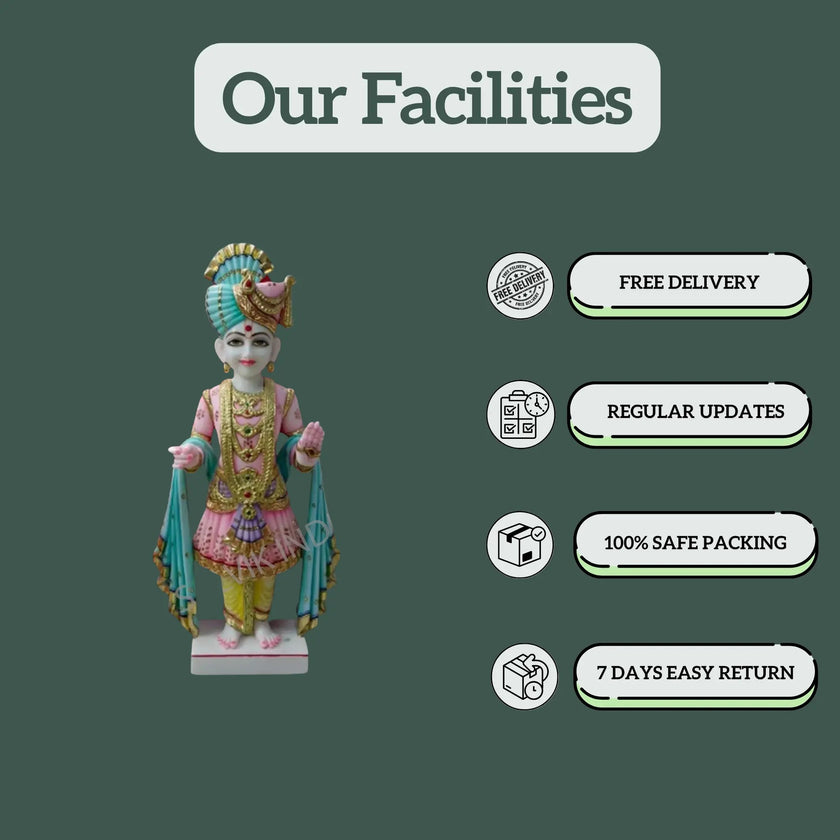 Ghanshyam Maharaj Murti Online – Handcrafted Marble Idol for Home Temples - Salvik | Marble Murti Manufacturers in India