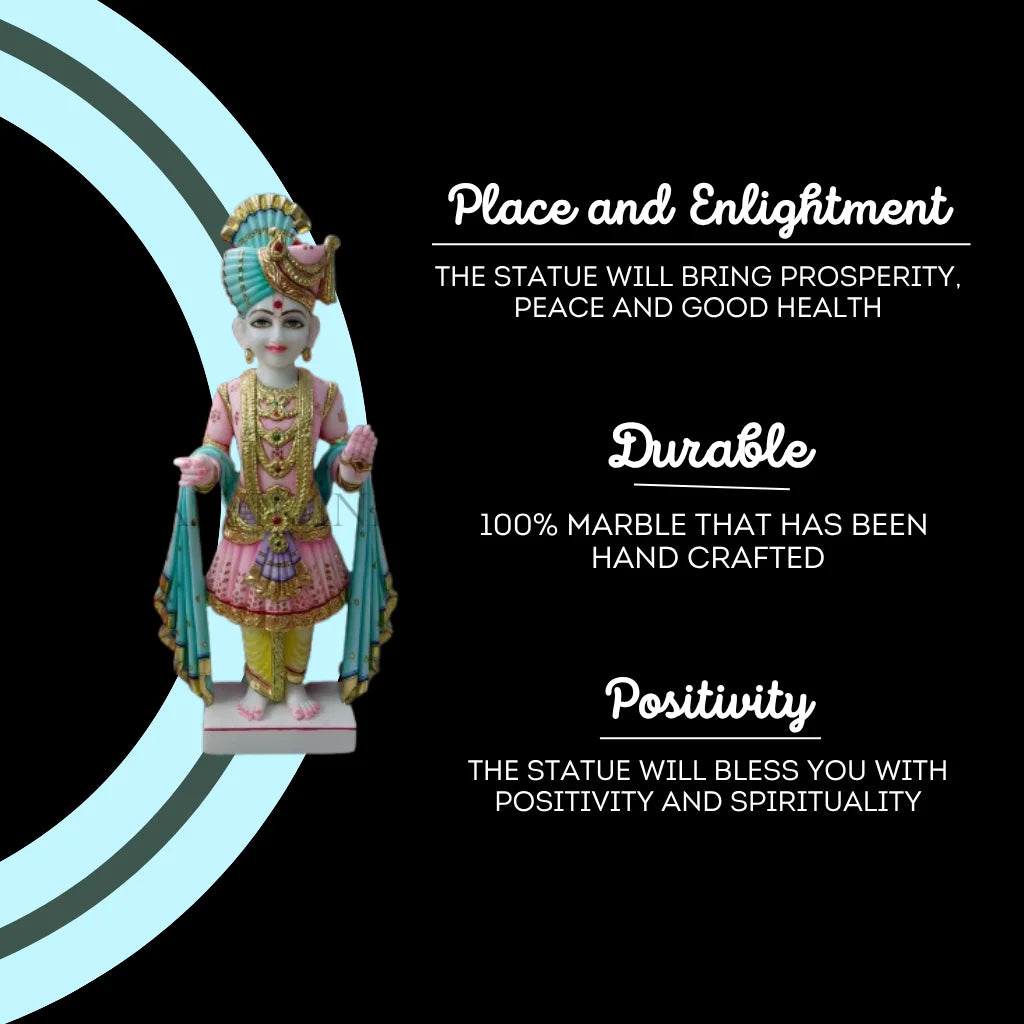 Ghanshyam Maharaj Murti Online – Handcrafted Marble Idol for Home Temples - Salvik | Marble Murti Manufacturers in India