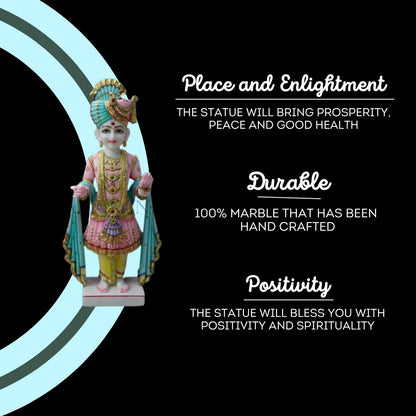 Ghanshyam Maharaj Murti Online – Handcrafted Marble Idol for Home Temples - Salvik | Marble Murti Manufacturers in India
