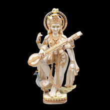 Goddess Saraswati marble statue handcrafted idol