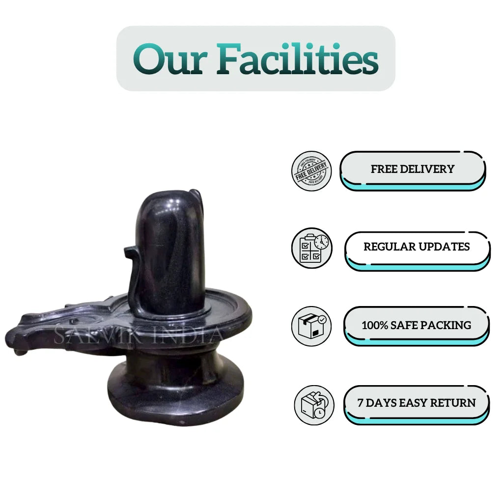 Granite Black Stone Shivling for Mandir & Temple Use