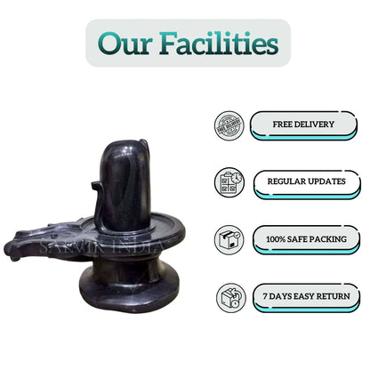 Granite Black Stone Shivling for Mandir & Temple Use