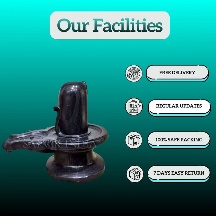 Granite Black Stone Shivling for Mandir & Temple Use