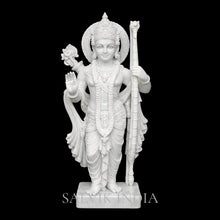 hand carved makrana marble lord ram idol for home mandir white marble statue