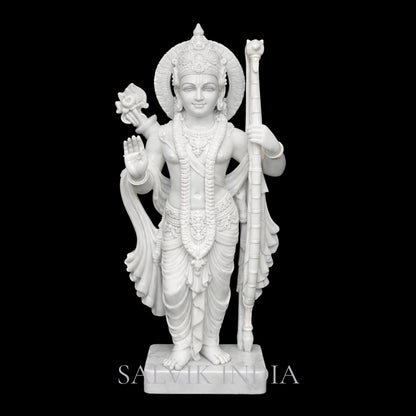 hand carved makrana marble lord ram idol for home mandir white marble statue