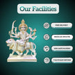 Handcrafted Marble Idol of Durga Mata with lion and trishul