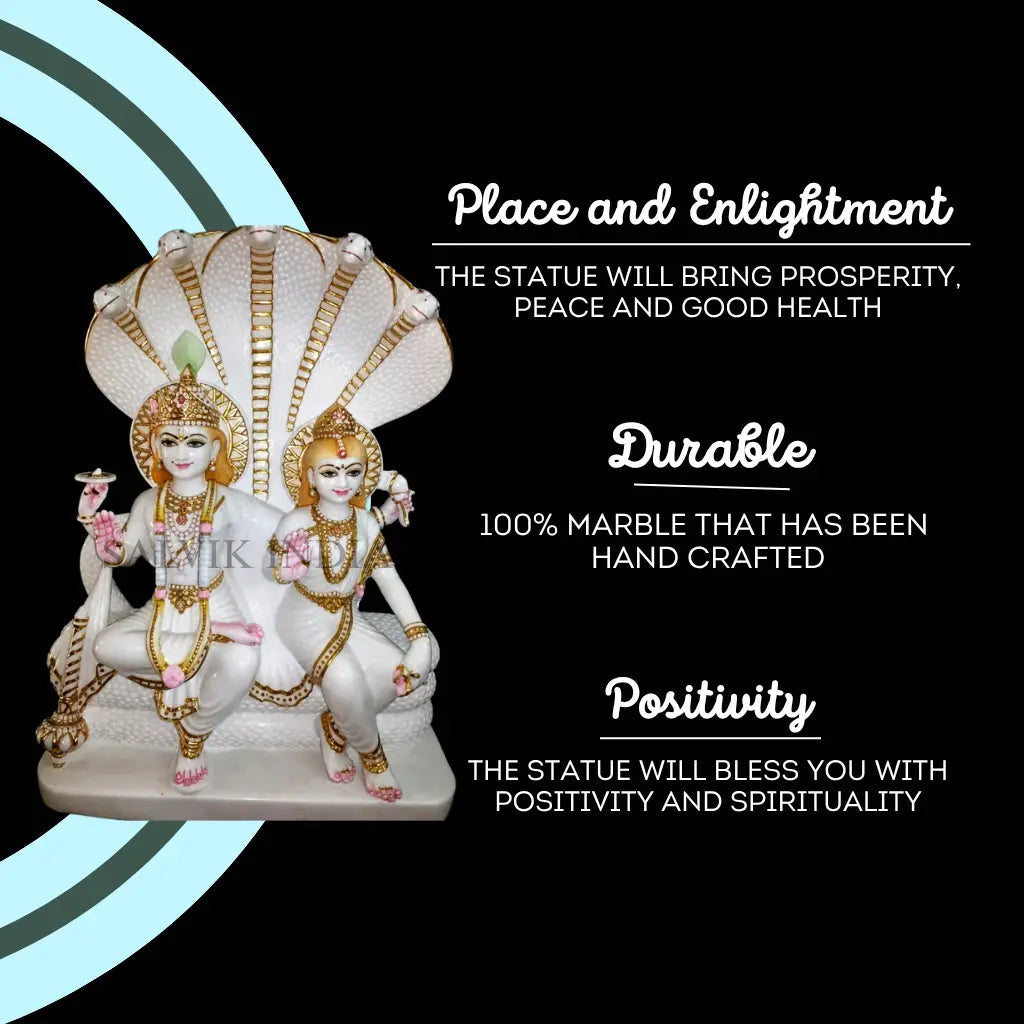 Handcrafted Laxmi Narayan Moorti with detailed facial expressions and traditional ornaments