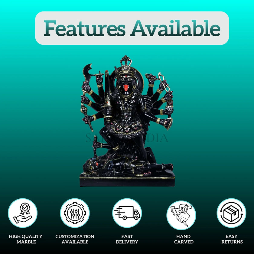 Handcrafted Maa Kali Marble Idol – Premium Statue for Pooja Room