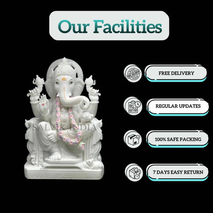Handcrafted marble Ganesh Murti with