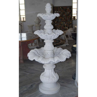 Handcrafted 5ft marble garden fountain for outdoor landscaping