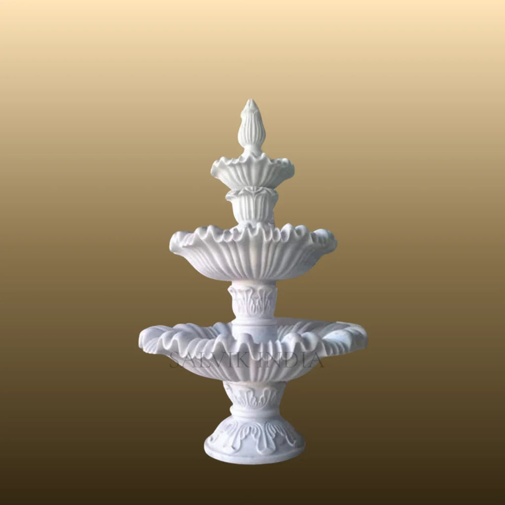 Handcrafted 5ft marble garden fountain for outdoor landscaping