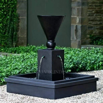 Handcrafted marble pillar fountain for garden and outdoor decor