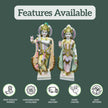 Handcrafted Radha Krishna murti front view showing divine detailing and polish finish