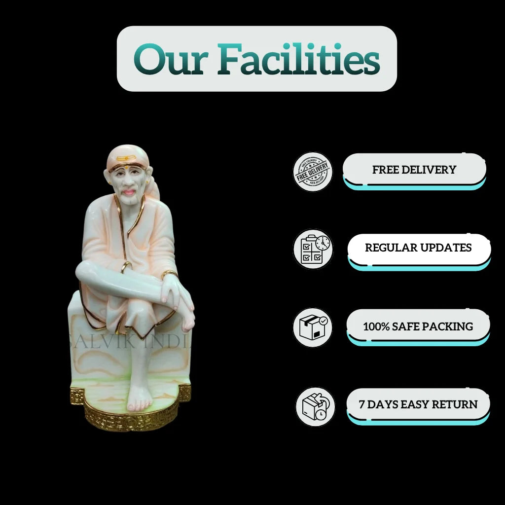 Handcrafted Sai Baba Marble Statue for home handcrafted by Jaipur artisans